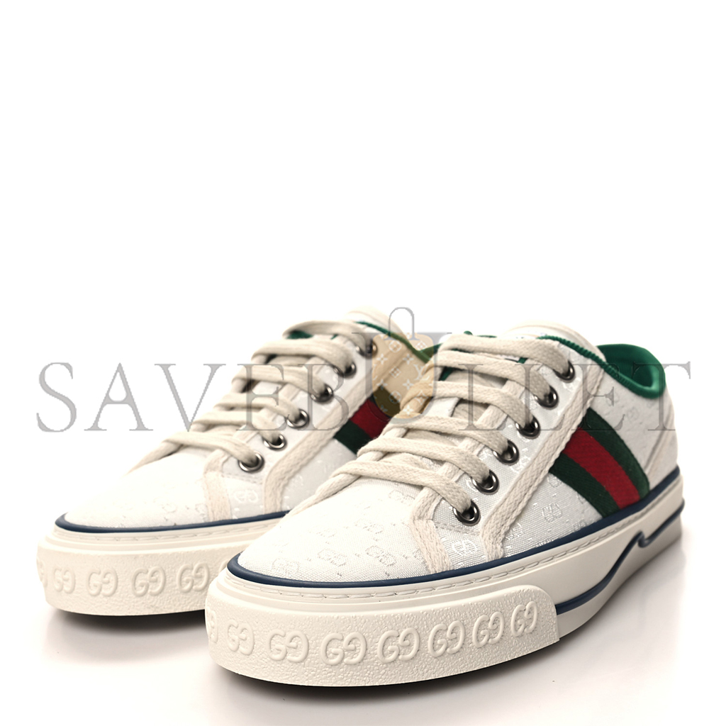 GUCCI JACQUARD MINI GG MONOGRAM WEB WOMENS 1977 TENNIS SNEAKERS 